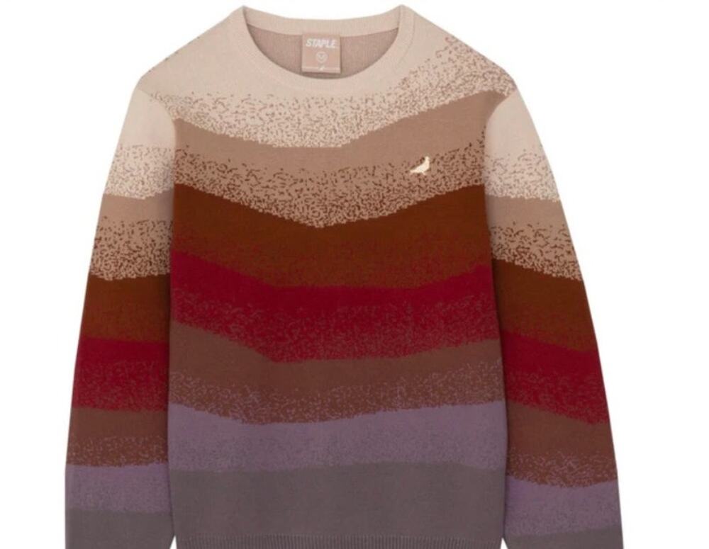 Staple Men's Landscape Intarsia Crewneck 100% Cotton Sweater Size X-Large